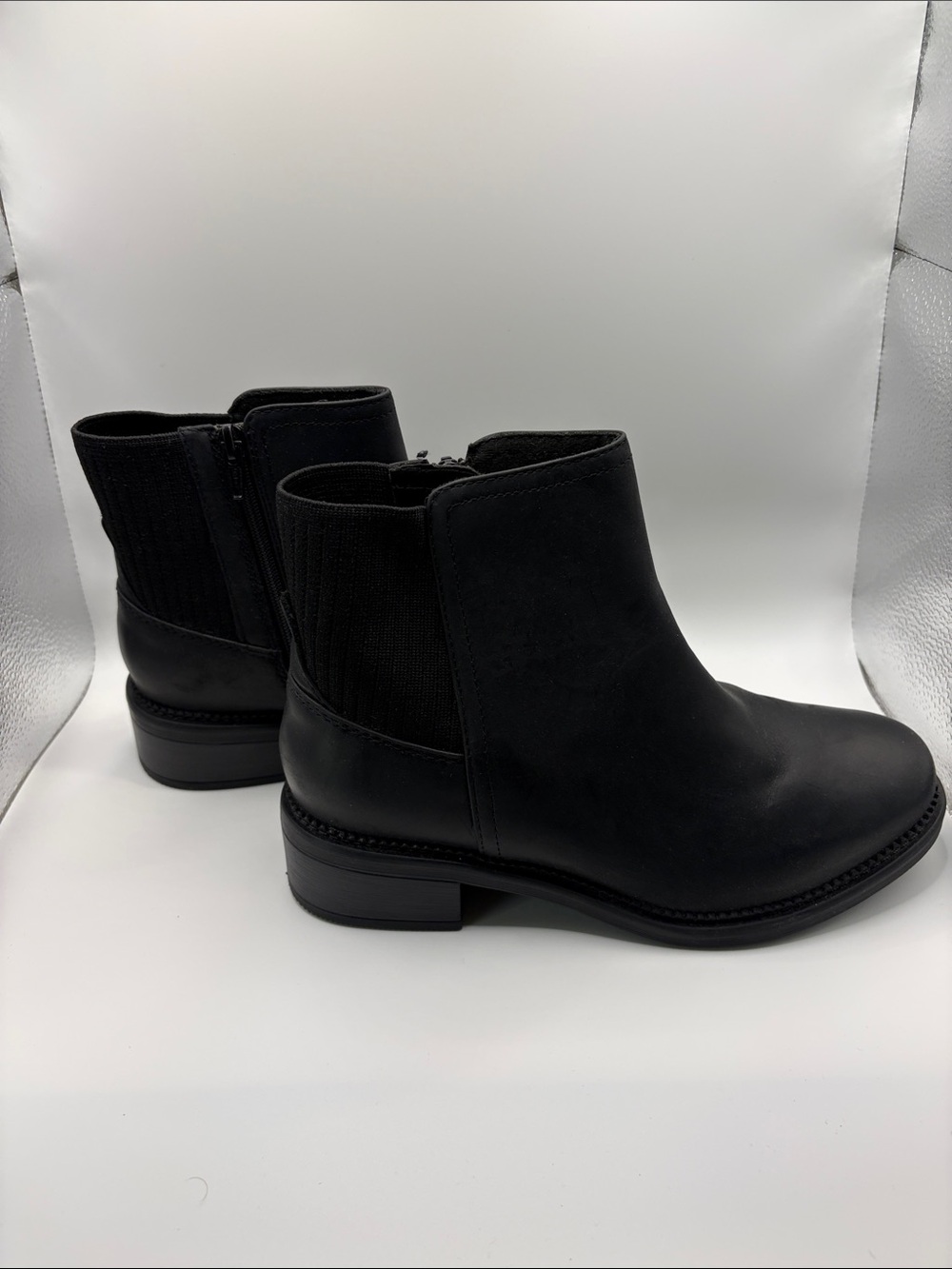 Clarks Black Leather Chelsea Ankle Boots